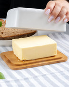 Mantequera con tapa de bambú