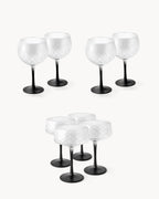 Set de cóctel: 4 copas de gin y 4 copas coupé