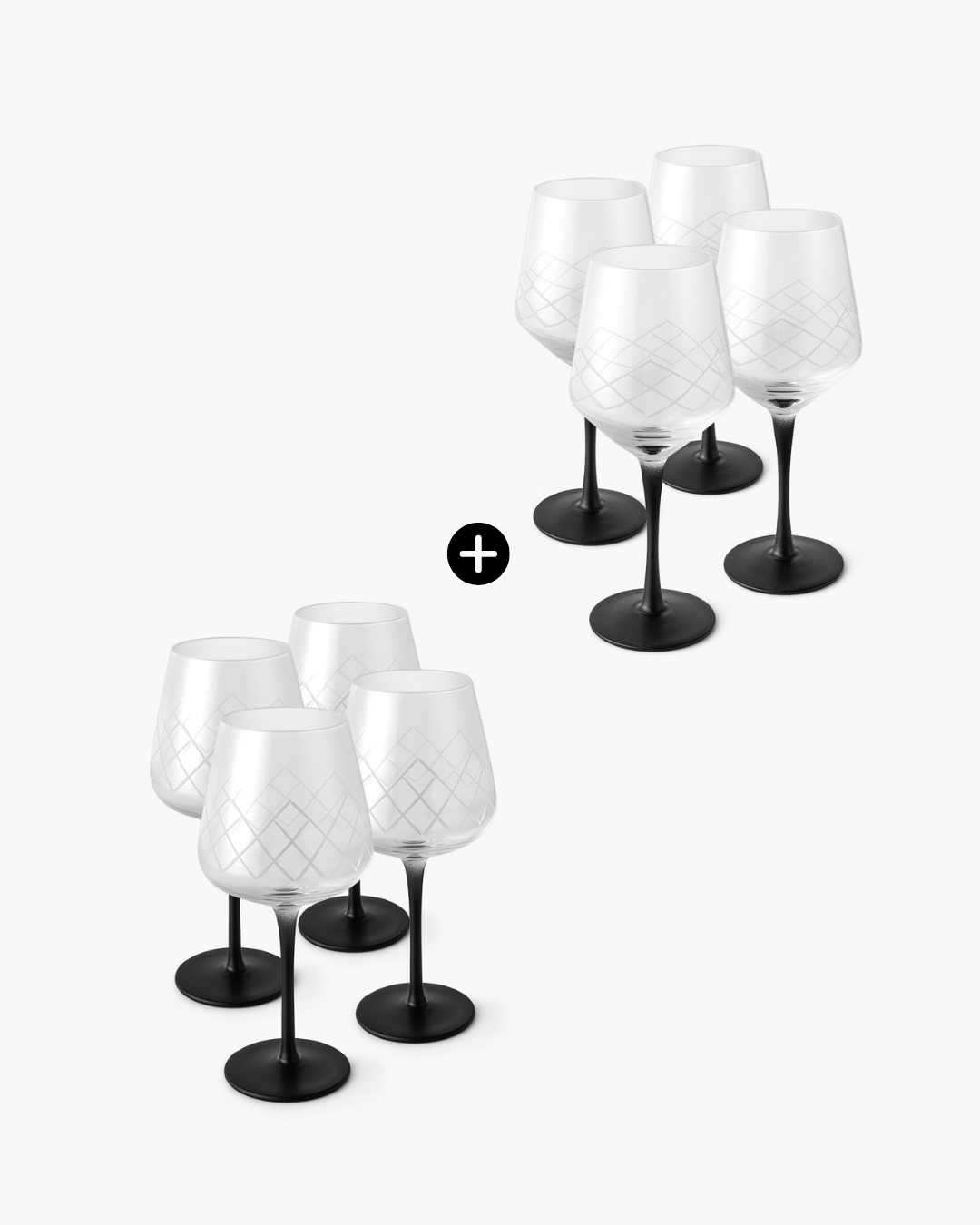 Set de copas Crystaluna – Para veladas con estilo con tinto y blanco