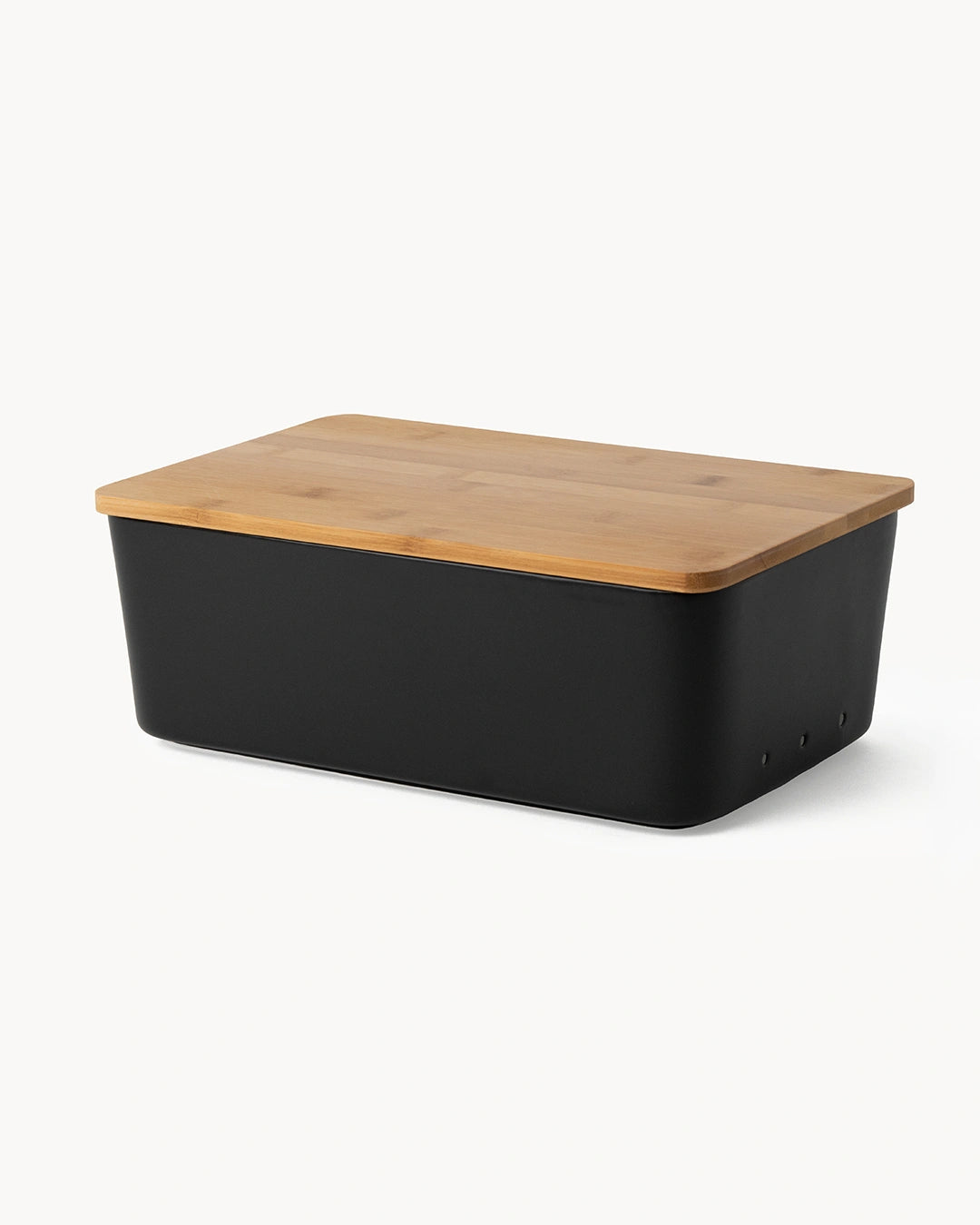 Panera de cerámica con tapa de bambú