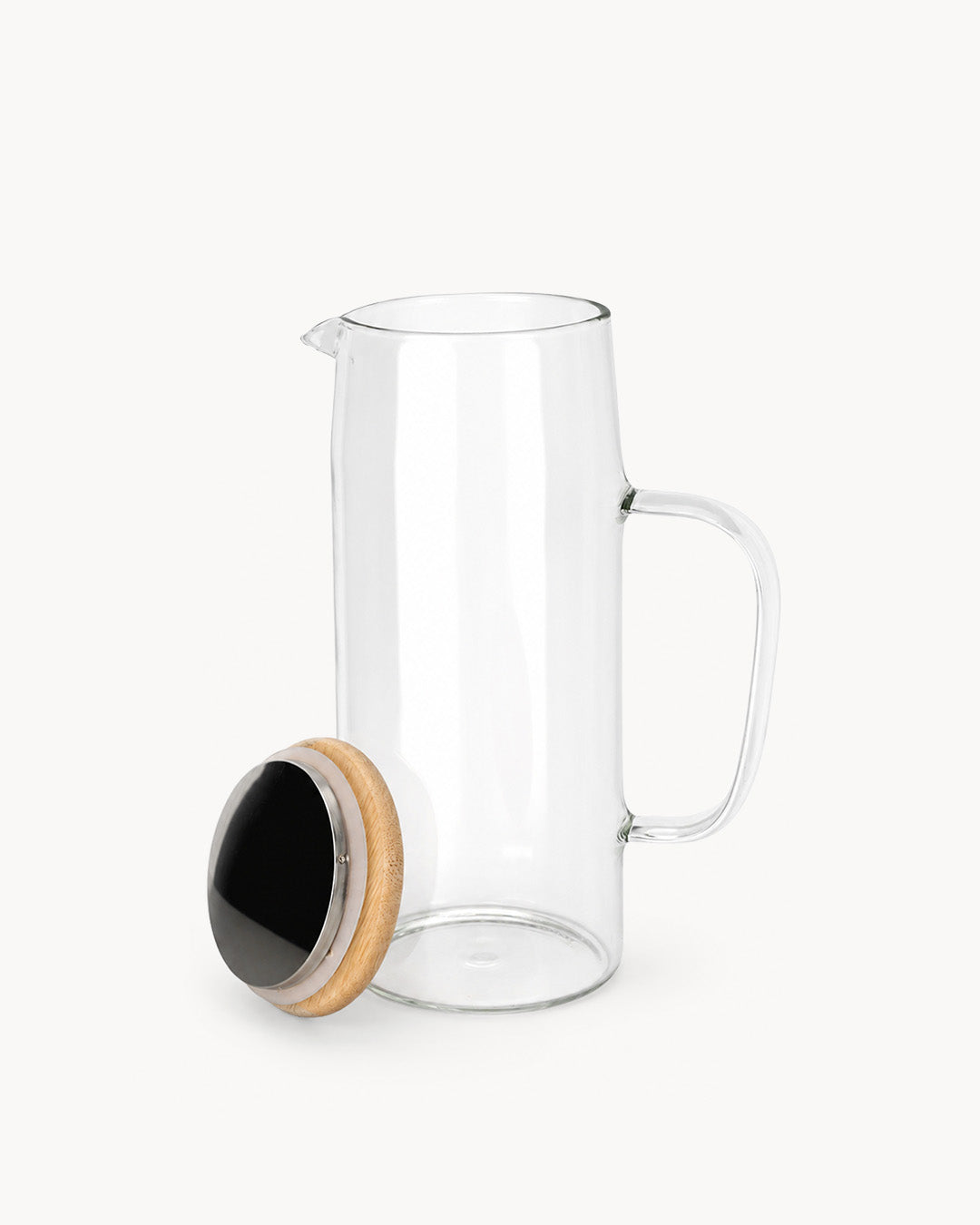Jarra de cristal con tapa de madera 1000 ml