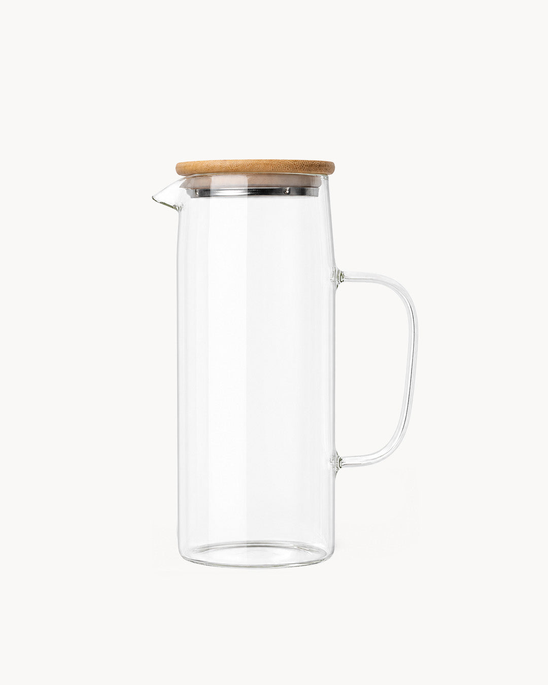 Jarra de cristal con tapa de madera 1000 ml