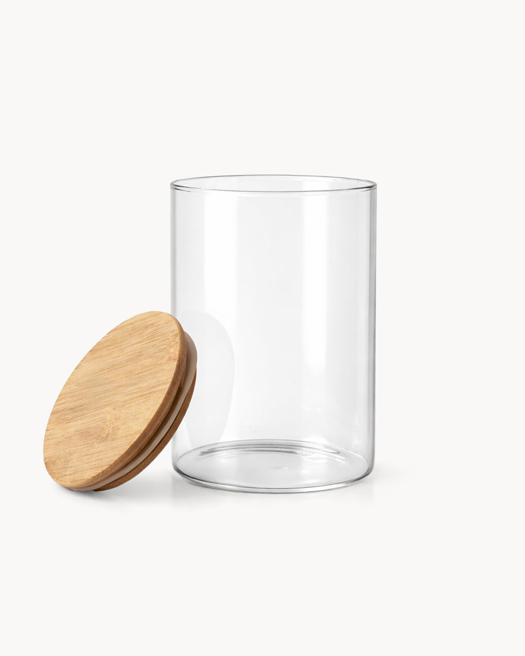 Bote de vidrio con tapa de madera 1000 ml