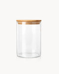 Bote de vidrio con tapa de madera 1000 ml