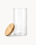 Bote de vidrio con tapa de madera 1400 ml