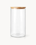 Bote de vidrio con tapa de madera 1400 ml