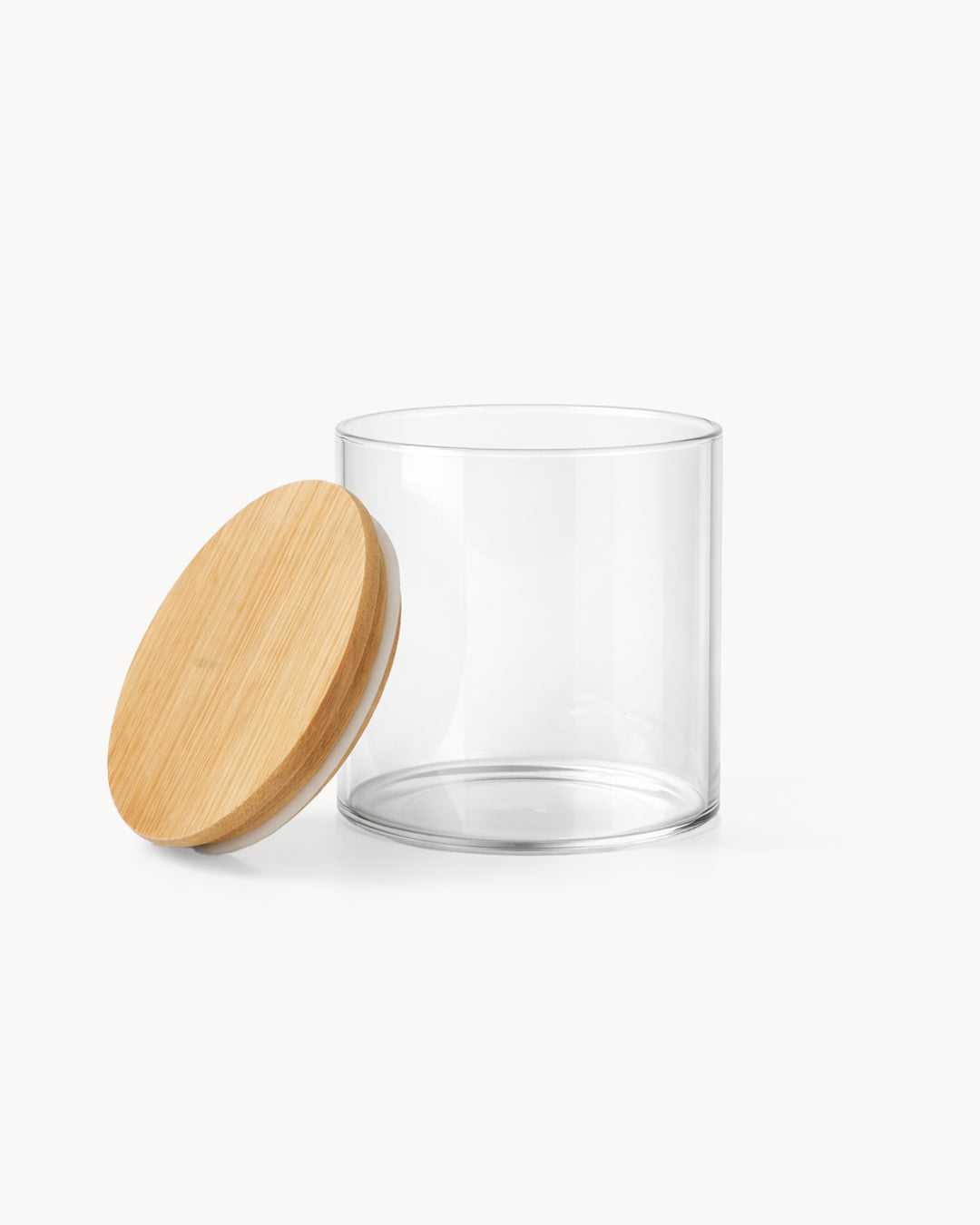 Bote de vidrio con tapa de madera 650 ml