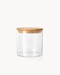 Bote de vidrio con tapa de madera 650 ml