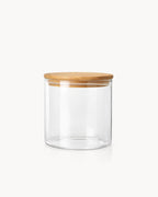 Bote de vidrio con tapa de madera 650 ml
