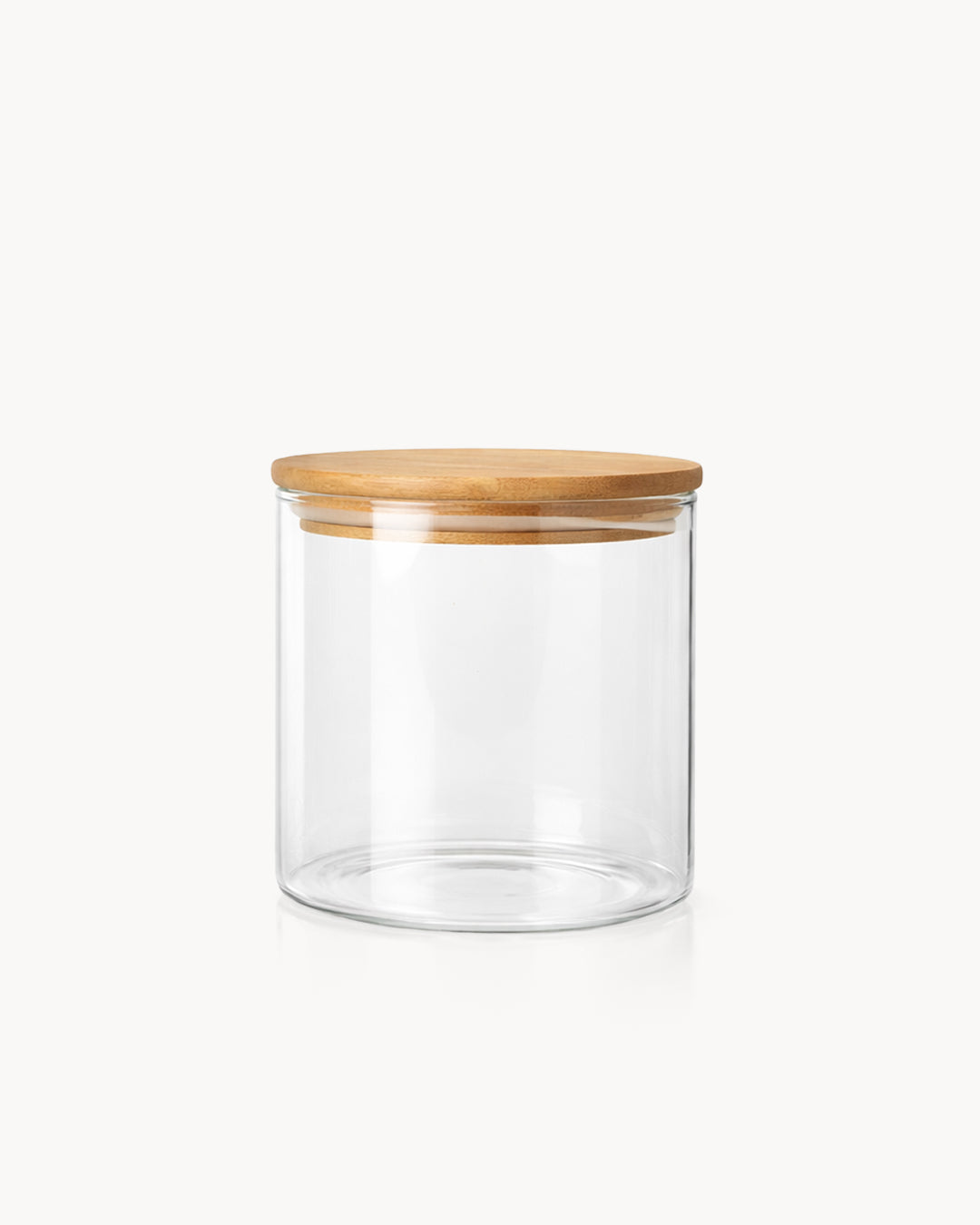 Bote de vidrio con tapa de madera 650 ml