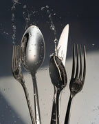 Set de cubiertos plateados de acero inoxidable 18/10