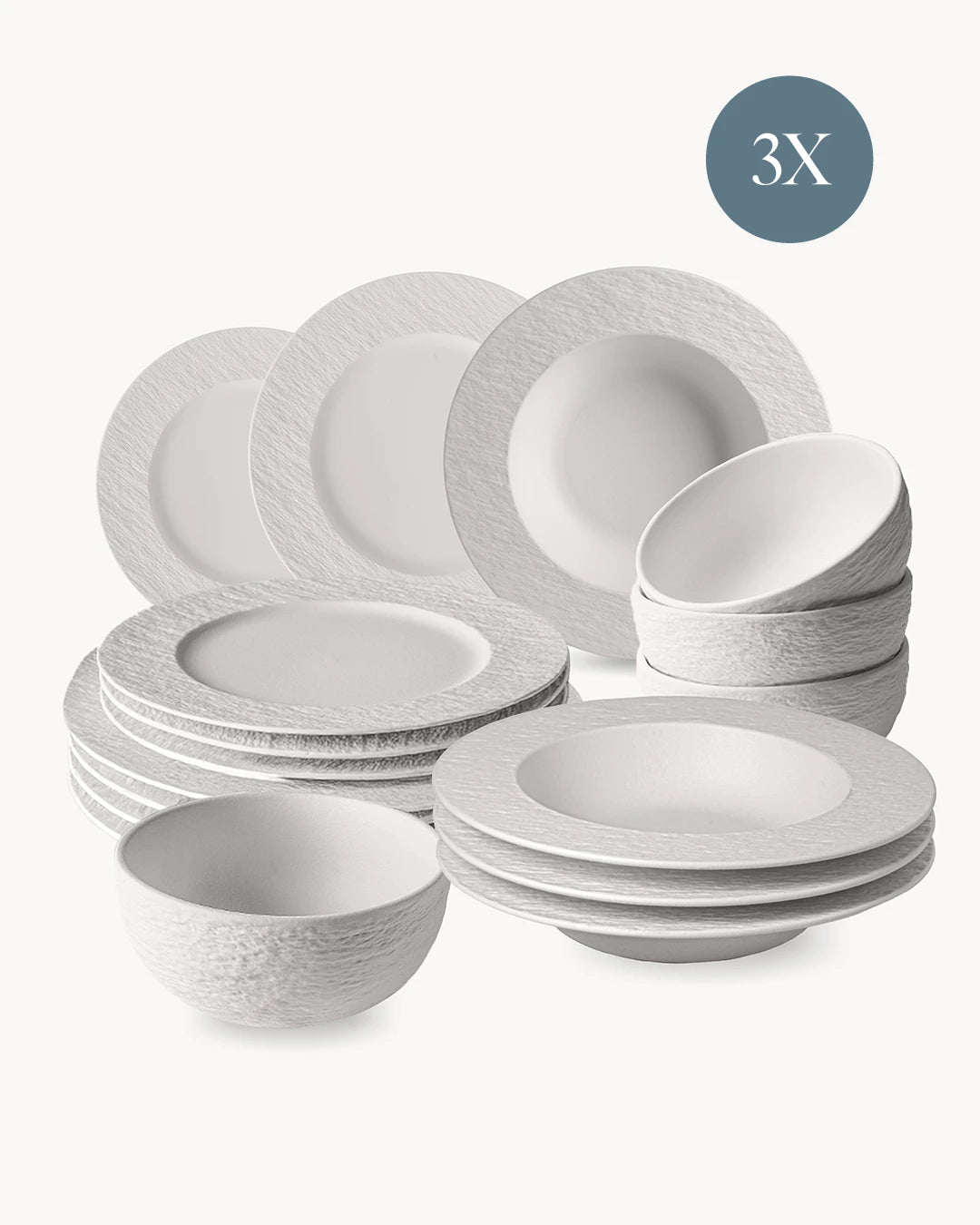 Vajilla Oasis 48 piezas para 12 personas con platos hondos