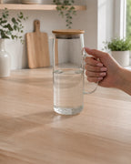 Jarra de cristal con tapa de madera 1000 ml