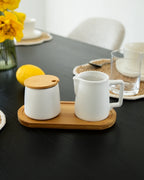 Set de leche y azúcar con tapa, cuchara y jarrita