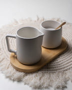 Set de leche y azúcar con tapa, cuchara y jarrita
