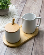 Set de leche y azúcar con tapa, cuchara y jarrita