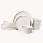 Miamio Geschirr Set Luxe 12-teilig fur 4 Personen, Tassen & Schusseln Keramik