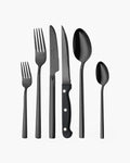 Set de cubiertos negros de acero inoxidable 18/10