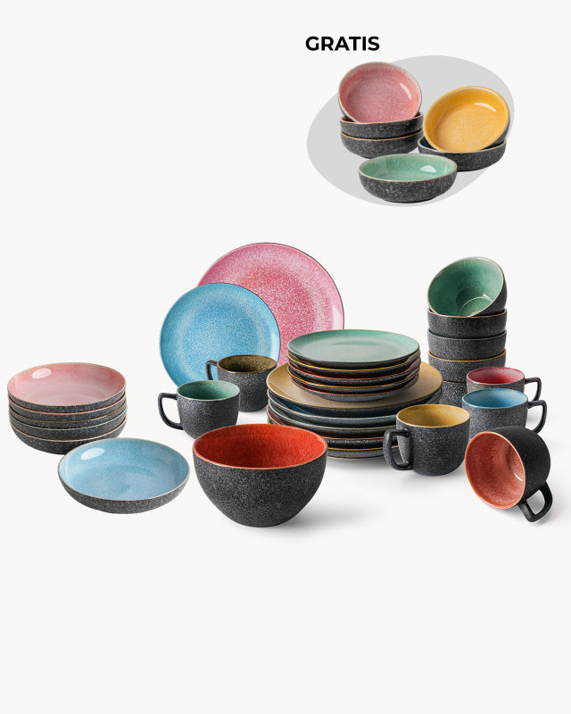 Set de cena Las Palmitas – con cuencos para dips gratis