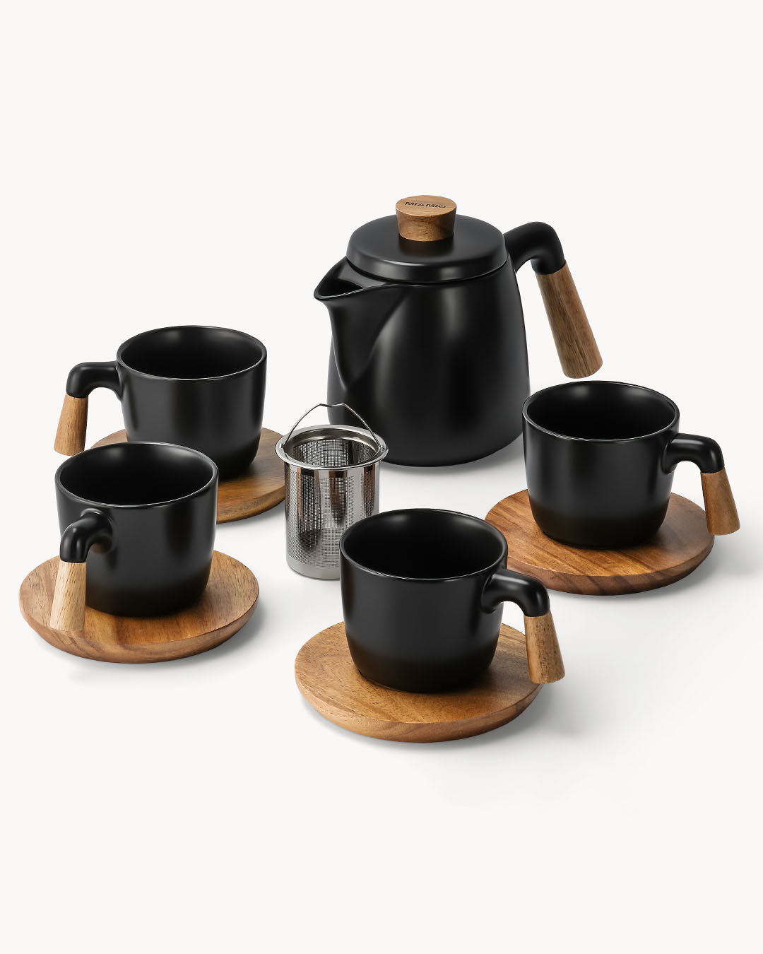 Set completo para servir – Tetera con tazas y set de leche y azúcar
