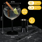 Set de cóctel: 4 copas de gin y 4 copas coupé